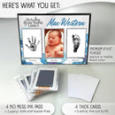 Baby Hand and Footprint Kit with Photo & Birth Details, Inkless Hand and Footprint Kit, Newborn Keepsake Plaque, Baby Shower Gifts (STYLE 1 (Fully Personalized) (Welcome To The World - Baby Boy)) by TinyTreasures Baby Boutique
