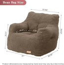 Bean Bag Chair with Filler, Bean Bag Sofa with Tufted Soft Stuffed Filling, Fluffy and Lazy Sofa, Comfy Cozy BeanBag Chairs with Memory Foam for Dorm, Apartment, Living Room (Brown) by CozyNest Decor
