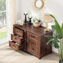 Farmhouse Night Stand Set of 2, 18" End Table with 3 Drawer Metal Handle, Dresser for Bedroom, Sofa Bed Side Table Chest of Drawers,Wood Nightstand Cabinet for Organizer, Living Room-Brown by CozyNest Decor