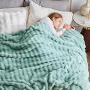 NEWCOSPLAY Faux Fur Throw Blanket Sage Green Bubble Blanket Thick Warm Soft for Couch Sofa Bed 550GSM (New Sage Green, Throw(50"x60")) by CozyNest Decor