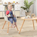 HONEY JOY High Chair, 3-in-1 Eat & Grow Wooden Highchair/Toddler Chair with Removable Tray, 5-Point Harness, PU Cushion and Footrest for Baby, High Chair for Babies and Toddlers(Gray) by TinyTreasures Baby Boutique