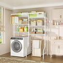 Ulif U13 Over Washer and Dryer Storage Shelves, 6 Tiers Laundry Room Standing Shelf with 2 Hanger Rods, Space Saver Clothes Drying Rack, 63.4" W x 22" D x 77.4" H, White by CozyNest Decor