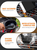 MEKER Grill Brush Bristle Free, Grill Cleaner Brush with 5 BBQ Replacement Head for Cast Iron, Stainless Steel Grates, Safe Grill Scraper Outdoor BBQ Grill, Black by GreenHaven Gardens