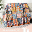Boho Throw Blanket for Bed - 100% Pure Cotton Ultra Soft Rustic Quilt - Farmhouse Decor Bed Blankets, All Season Rustic Throw for Sofa Couch Chair(91''x 98'', Art Squares) by CozyNest Decor