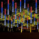 Dazzle Bright 4th of July Lights Decorations, 288LED Red Blue and White Meteor Shower Rain Lights 12Inch 8 Tubes, Waterproof Plug in Falling Rain Light Independence Day for Outdoor Yard by GreenHaven Gardens