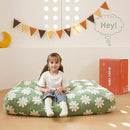 MAXYOYO Bean Bag Chair Bed for Kids, Convertible Bean Bag from Lazy Chair to Floor Bed, Fresh Floral Design Cover, Stuffed Floor Sofa Couch for Boys and Girls, High-Density Foam Filling, Green by CozyNest Decor