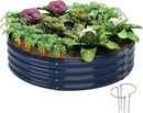 Galvanized Metal Planter Round Raised Garden Bed Kit for Gardening Outdoor，2x2x1ft Grow Garden Box Raised Flower Bed，Round Galvanized Planter Outdoor Metal Fire Pit Ring by GreenHaven Gardens