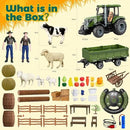 Remote Control Tractor with Trailer - Farm Toys Set Including Animals, Fruits, Vegetables, and Farmer Figures, Toddlers Farm Vehicle Toys for 3 4 5 6 7 8 9 Year Old Boys Girls Birthday Gifts by GreenHaven Gardens
