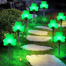 2 Sets 4 Pack St. Patricks Green Shamrock Pathway Lights Outdoor for St. Patricks Day Decorations, C7 LED Green Lucky Clover Garden Lights Waterproof, UL Certified for Lawn Yard Walkway Decor, Plug In by GreenHaven Gardens