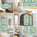 Window Privacy Film Stained Glass Decorative Static Clings Frosted Window Tint for Home Room Decor Bathroom Door Car Stickers with Glittering Effect, Removable(Blue & Green pothos Botanical) by CozyNest Decor