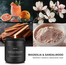 Magnolia & Sandalwood Candle | Masculine Candle - Candles for Men, Soy Candles for Home Scented, Manly Scented Decor for Home - Gifts for Men, 7oz Black Jar, Long Lasting by CozyNest Decor