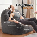Homguava Bean Bag Chairs for Adults,Giant Beanbag Couch Adult Bean Bag Chair with Filler Included,Modern Lazy Sofa Comfy Chair for Living Room(Dark Grey) by CozyNest Decor