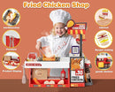 Kids Kitchen Food PlaySet - Simulated Fried Chicken Fast Food Store Toy with Cash Register, Includes Color-Changing Food, Suitable Birthday Gift for Boys and Girls Aged 3-5 by TinyTreasures Baby Boutique