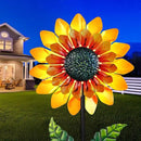Sunflower Solar Wind Spinner, 52" Metal Wind Spinner with Kinetic Wind Sculpture Windmills for Outdoor Lawn & Garden Patio Decoration by CozyNest Decor