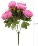 Duovlo Springs Flowers Artificial Silk Peony Bouquets Wedding Home Decoration,Pack of 1 (Spring Peach Pink) by CozyNest Decor
