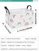 FANKANG Storage Bins, Nursery Hamper Canvas Laundry Basket Foldable with Waterproof PE Coating Large Storage Baskets for Kids Boys and Girls, Office, Bedroom, Clothes,Toys(Rec-Love Rainbow by TinyTreasures Baby Boutique