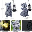 Goodeco Dragon Garden Statue Outdoor with Solar Lantern - Resin Dragon Decor for Garden, Patio, and Yard - 8.3 inches Dragon Gifts & Decorations (Dragon) by GreenHaven Gardens