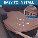 hyha Waterproof Sectional Couch Covers, Non Slip Sofa Couch Cushion Covers L Shape, Thick Stretch Jacquard Fabric, Washable Sofa Slipcovers with Elastic Bottom (1 Piece for Chaise XL, Camel) by CozyNest Decor