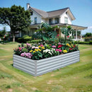 Raised Garden Bed 6x3x1.5FT - Galvanized Steel Planter for Outdoor Vegetables, Flowers, and Herbs - Tall Deep Root Box Kit with Gloves and 2 Compost Bags - Stylish Gray Design by GreenHaven Gardens