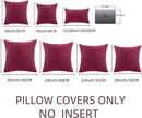 Fancy Homi 2 Packs Burgundy Euro Decorative Throw Pillow Covers 26x26 Inch for Living Room Bed, Rustic Farmhouse Boho Home Decor, Soft Corss Corduroy Patchwork Textured Square Cushion Case 66x66 cm by CozyNest Decor