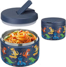 12oz Insulated Vacuum Food Jar with Buckle Lid Wide Mouth Soup Thermo for Hot Food Kids Leakproof Stainless Steel Lunch Container (Blue-Dinosaur) by TinyTreasures Baby Boutique