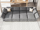 Belffin Modular Sectional Sleeper Sofa Bed Convertible Sectional Couches for Living Room. Dark Gery Couch by CozyNest Decor