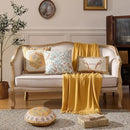 patdrea Design Yellow Linen Throw Pillow Covers Pack of 4, French Square Lumbar Round Pillowcase, Soft Durable Cushion Cases Pillowcase for Couch Bedroom Car Living Room 4 PCS by CozyNest Decor