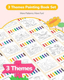 TECJOE 3 Pack Paint With Water Coloring Books for Toddlers, Watercolor Paint Set with 6 Brushes, Painting Activity for Kids Ages 4 5 6 7 8, Christmas Gift arts & Crafts Toy, Princess, Dinosaur & Sea by TinyTreasures Baby Boutique