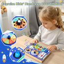 JoyCat Busy Board with Led Light, Toddler Toys for 1 2 3 4 Year Old Boys and Girls, Wooden Sensory Toys with Music, Travel Toy for Toddlers 1-3, Birthday Presents (Blue) by TinyTreasures Baby Boutique