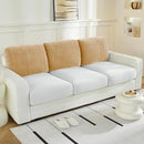 Large Backrest Cushion Covers Super Stretch Backrest Covers for 3 Cushion Couch Sofa, Couch Back Cushion Covers Featuring with Chenille Yarn (Softer Version, 3PC, Khaki) by CozyNest Decor