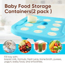Silicone Milk Freezer Tray - Perfect Storage Container Silicone Baby Food Freezer Tray Mold With Lid for Bone Broth, Purees Baby Food and Purees Color Aqua Blue by TinyTreasures Baby Boutique