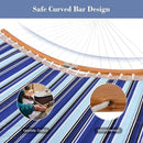 SUNCREAT Double Hammock with Stand Included, Portable Hammock with Stand and Large Pillow, Blue Stripes by GreenHaven Gardens