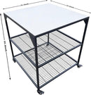 Stainless Steel 3-Tier Mobile Cart for Outdoor Grills & Pizza Ovens by CozyNest Decor