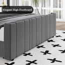 King Size Bed Frame and Headboard, Modern Velvet Upholstered Bed Frame with Vertical Channel Tufted Headboard & Footboard, Soft Bed Frame King, Noise Free, No Box Spring Needed, Easy Assembly, Grey by CozyNest Decor