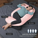 MOON PARK Pregnancy Pillows for Sleeping - U Shaped Full Body Maternity Pillow with Removable Cover - Support for Back, Legs, Belly, HIPS - 57 Inch - Pink - Cooling Cover by TinyTreasures Baby Boutique