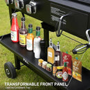 Brand-Man Propane Gas and Charcoal Grill Combo, Dual Fuel BBQ Combo Grill with Stainless Steel Dual Lids & 2 Side Shelves for Outdoor Kitchen & Backyard Barbecue Cooking by GreenHaven Gardens