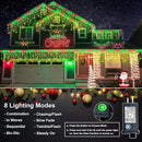Icicle Lights for Outside, 33FT 400 LED Christmas Lights Outdoor with Waterproof 8 Modes, Plug in Connectable String Twinkle Light for Indoor Roof Window Garden Fence Party Decorations, Red Green by GreenHaven Gardens