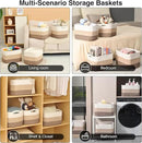 Storage Baskets for Organizing & Shelves, Woven Cotton Rope Organization Bins for Dog Toys, Clothes, Books, Nursery Organizer, 15"Lx11"Wx9.5"H, (4 Packs) Gradient Brown by CozyNest Decor