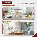 Spice Rack Wall Mounted, Freestanding Spice Organizer for Countertop, Bamboo Spice Storage Holder, for Kitchen Cupboard, Pantry, Bathroom (White)