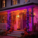 Dazzle Bright Halloween String Lights, 600 LED 196 FT Waterproof Black Wire String Lights with 8 Lighting Modes, Halloween Decorations Outdoor for Party Yard Garden Decor, Purple and Orange by CozyNest Decor