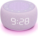 Buffbee Sound Machine & Alarm Clock 2-in-1, 0-100% Clock Face Brightness, Bottom Colored Light, Sleep Timer, Precise 30-Level Volume White Noise Machine, Digital Alarm Clocks for Bedrooms - Purple by TinyTreasures Baby Boutique