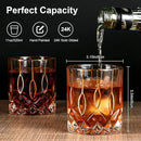Gold Rim Whiskey Glasses Set of 2,Crystal Old Fashioned Glasses-Luxury Gold Collection,Perfect for Scotch Bourbon Rocks Cognac Vodka Gin Tequila Rum Liquor,Whiskey Gifts for Men by CozyNest Decor