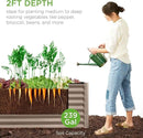 Best Choice Products 8x2x2ft Outdoor Metal Raised Garden Bed, Rectangular Deep Root Planter Box for Vegetables, Flowers, Herbs, and Succulents w/ 239 Gallon Capacity - Taupe by GreenHaven Gardens