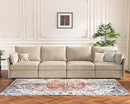 134.6" Modular Sectional Sofa, Oversized 4 Seater Couch with Removable Beige Chenille Fabric Cover, Deep Seat & High Backrest for Living Room, Office & Apartment by CozyNest Decor