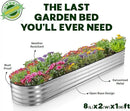 Galvanized Raised Garden Beds Outdoor // 8×2×1 ft Planter Raised Beds for Gardening, Vegetables, Flowers // Large Metal Garden Box (Silver) // Patented Tool-Free Design by GreenHaven Gardens