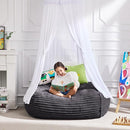Hobestluk 3FT Bean Bag Chairs Adult Bean Bag with Portable Handle Comfy Large Bean Bag Chair with Removable Cover for Living Room Bedroom or Reading Nook (Stripe Dark Grey, 3FT) by TinyTreasures Baby Boutique