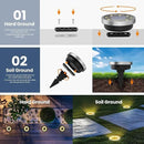 SOLPEX 10 Pack Solar Ground Lights Outdoor Waterproof, Solar Powered Pathway Lights, Landscape Lighting for Garden Walkway Driveway Backyard Decor (Warm White) by GreenHaven Gardens