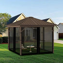 Replacement Gazebo Mosquito Netting 12' x 12',Universal Netting for Canopy Tent,4-Panel with Zipper for Outdoor Patio,Backyard (Mosquito Net Only,Black) by GreenHaven Gardens
