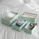 LA JOLIE MUSE Storage Baskets Set 4 - Stackable Woven Basket Paper Rope Bin, Storage Boxes for Makeup Closet Bathroom Bedroom (Light Green) by TinyTreasures Baby Boutique