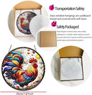 RIVEENY Rooster Glass Window Hangings, 8" Rooster Sun Catcher Stained Glass Window Panels, Wall Art Stained Panel Hangings Gift for Home Garden Ornament (Roosters) by GreenHaven Gardens